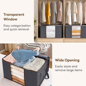 Lifewit 60L capacity demonstrated by folded, space-saving setup.