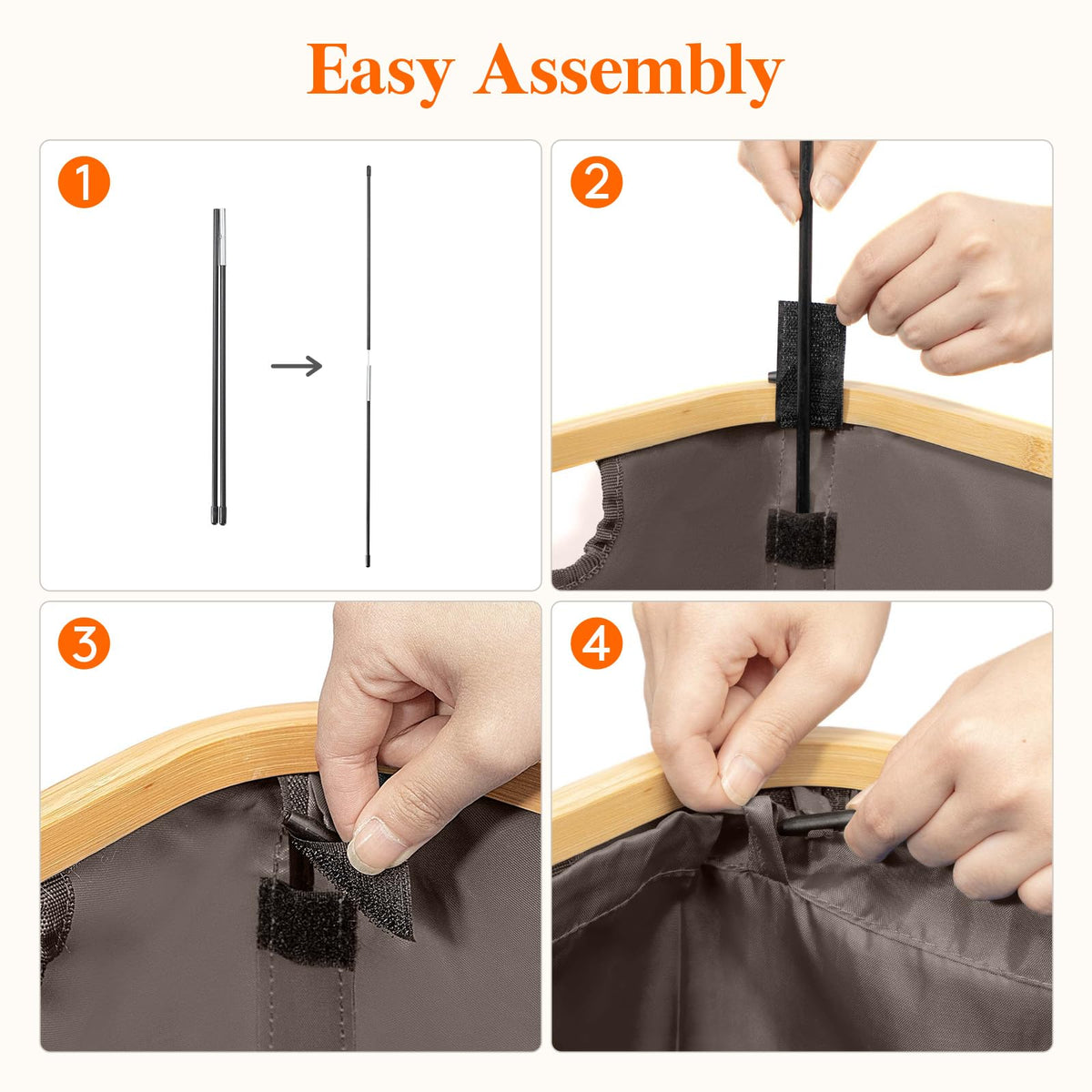 Lifewit bamboo handles for easy carrying between rooms.