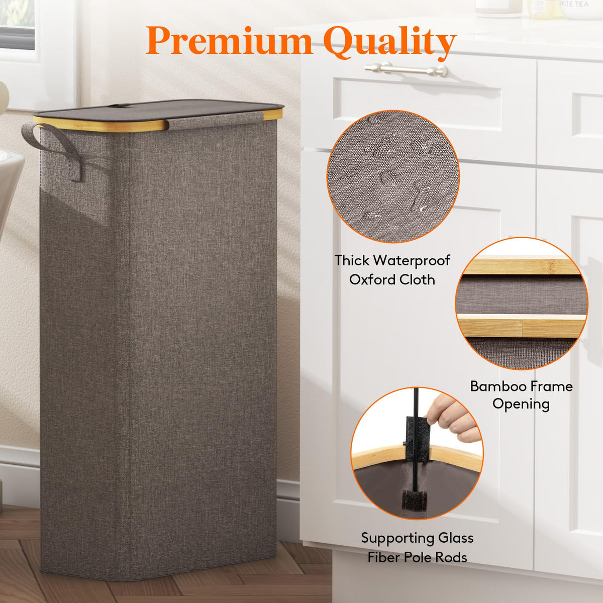 Lifewit dorm-use slim laundry hamper fits narrow spaces.