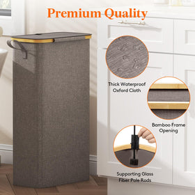 Lifewit dorm-use slim laundry hamper fits narrow spaces.