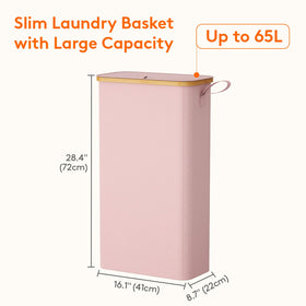 Lifewit pink hamper shows removable inner bag for sorting clothes