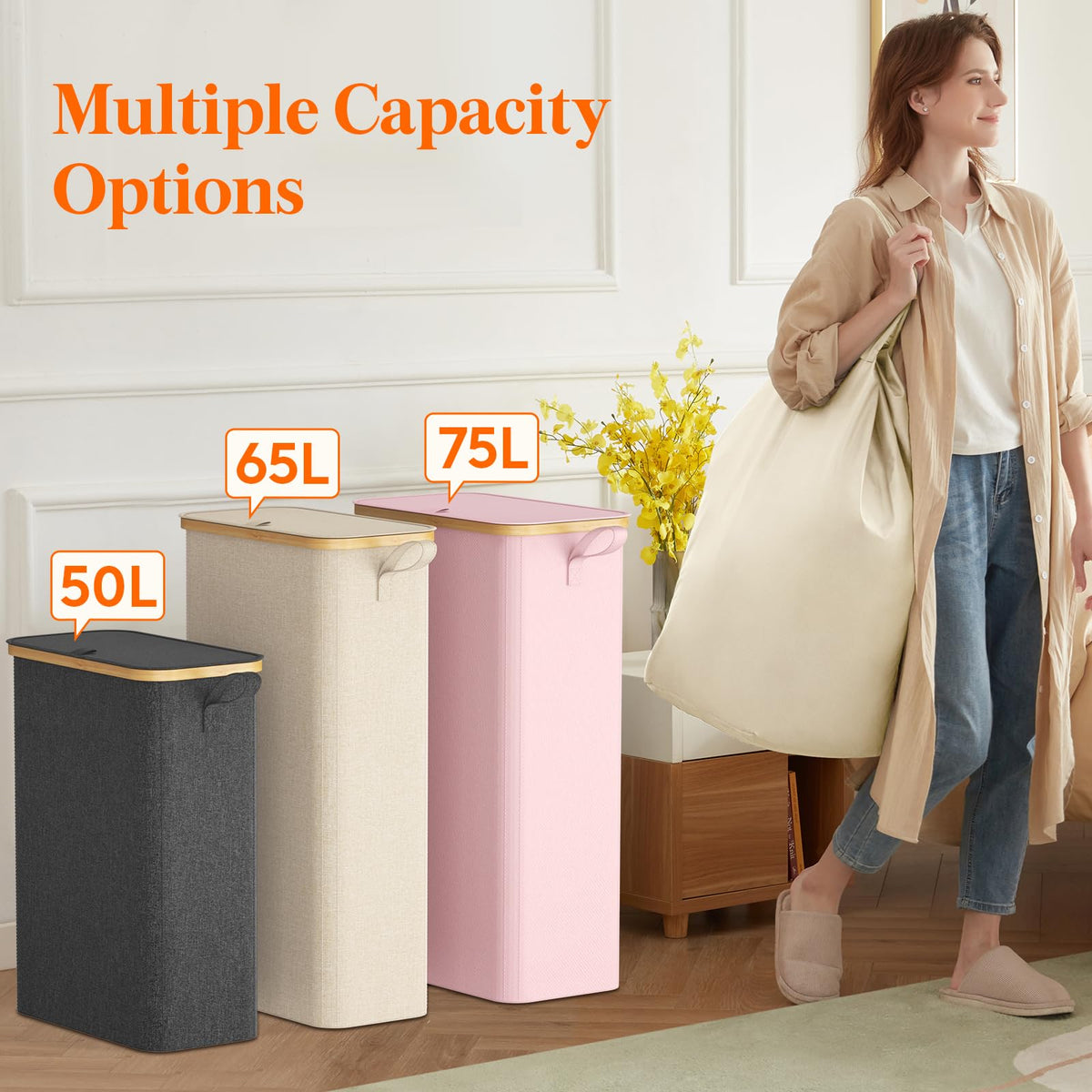 Lifewit pink hamper ideal for dorms and small spaces