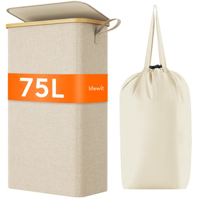 Lifewit 75L slim laundry hamper with lid for odor containment and tidy spaces