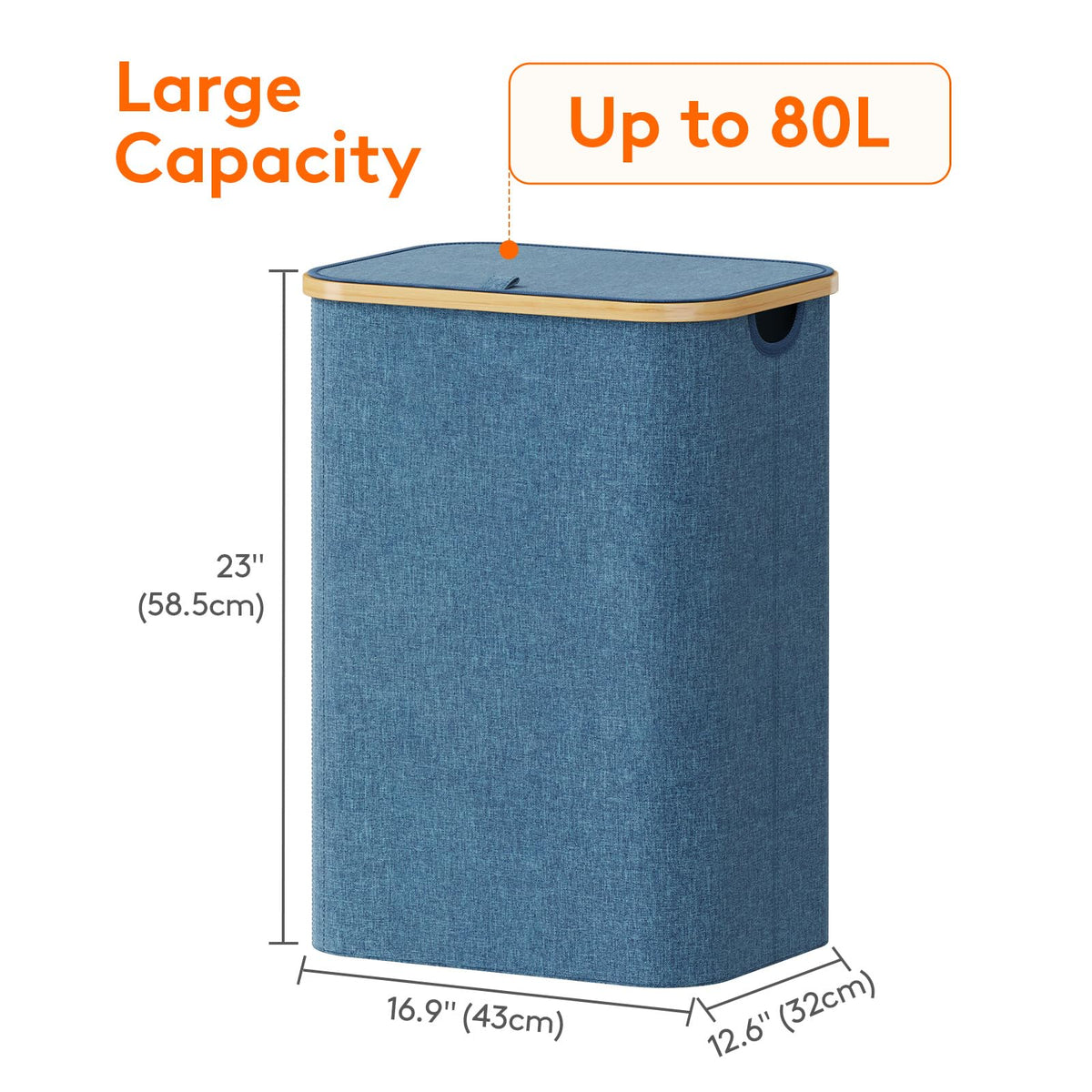 Lifewit 80-liter capacity supports sizable laundry loads.