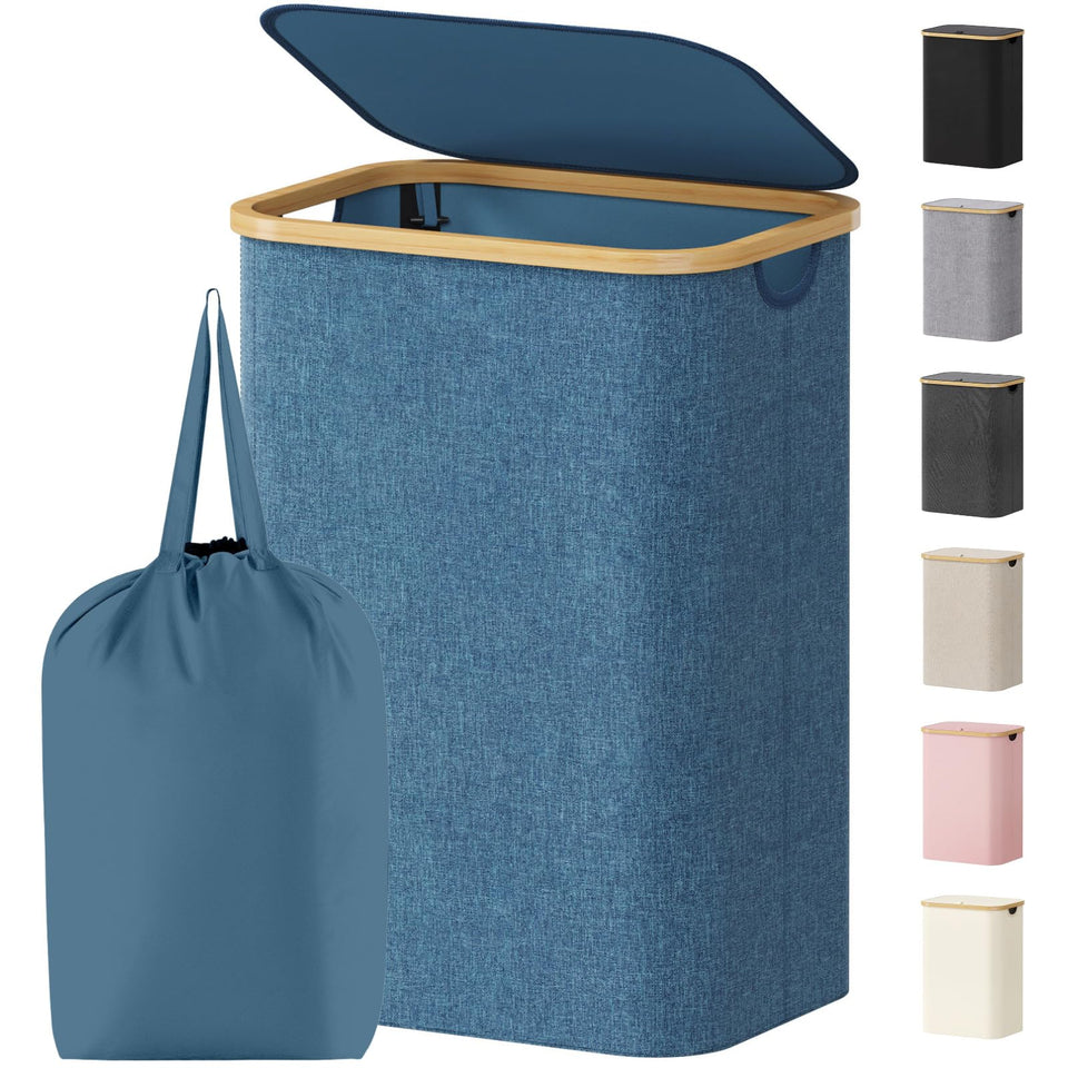 Lifewit 80L laundry basket with lid keeps laundry discreet and contained.