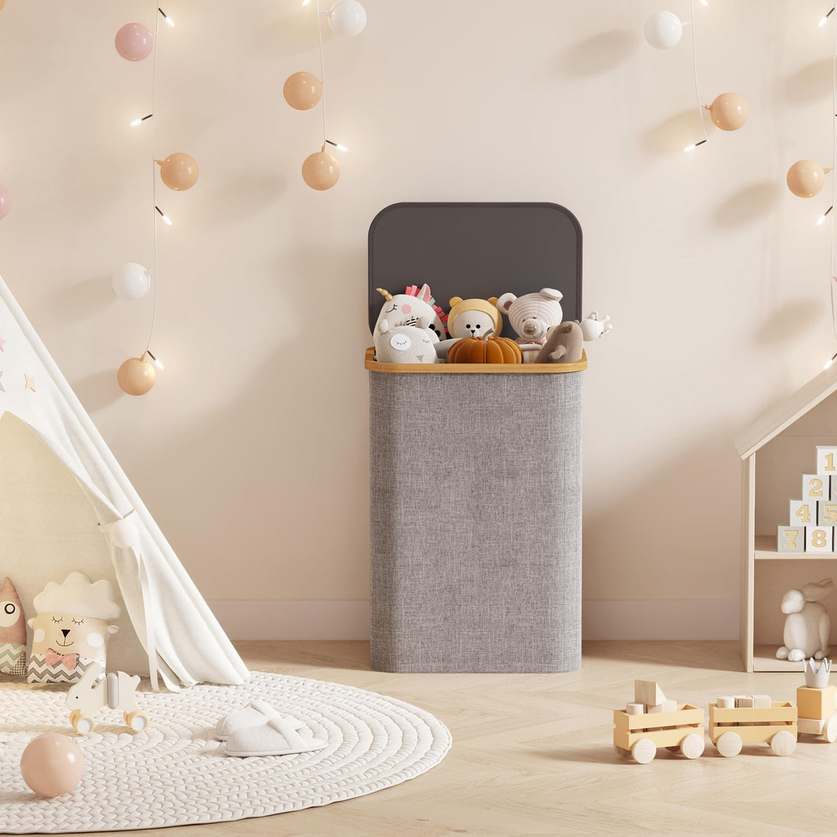 Lifewit 80L basket in neutral design blends with any decor.