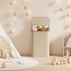 Lid helps contain odors between washes for tidy spaces.