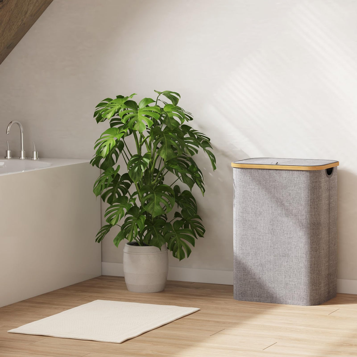 Lifewit 80L basket features two handles for easy carrying.