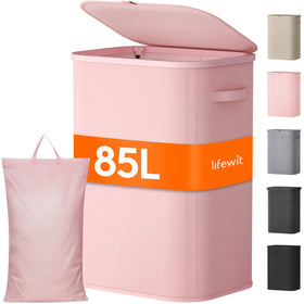 Lifewit 85L basket with lid offering ample weekly laundry capacity