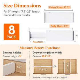 Lifewit drawer divider button detail showing adjustable length