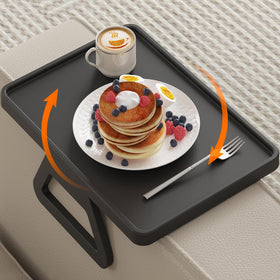 Lifewit armrest table with stable base protects sofa arms while keeping items steady.