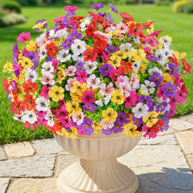 Lifewit artificial daisy outdoor fuchsia bundle adds vibrant color to patios.