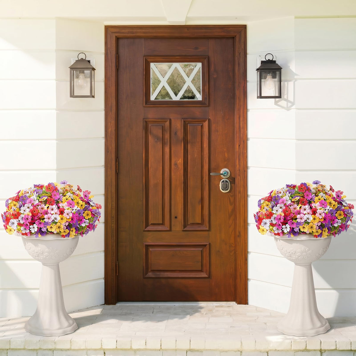 Lifewit pink outdoor daisy bundle brightens entryways and garden boxes.