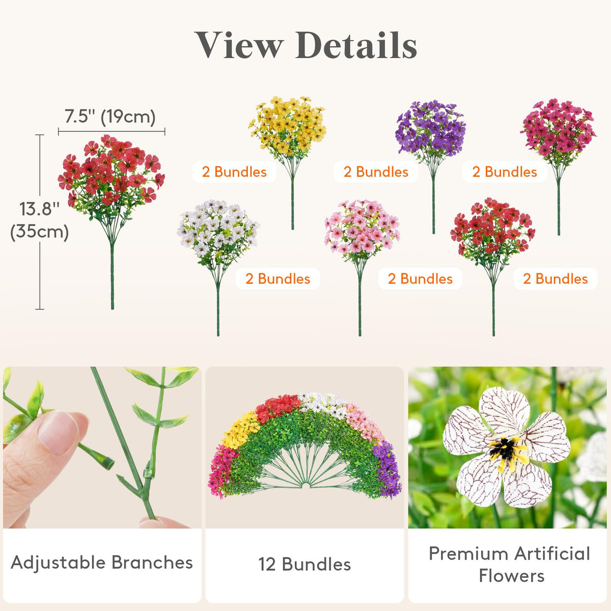 Lifewit artificial daisy outdoor purple bundle creates lasting spring flair for porches.