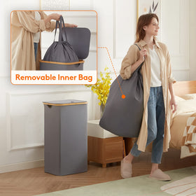 Lifewit bamboo handles provide comfortable grip during transport.
