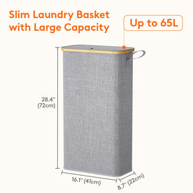 Lifewit bamboo handles offer easy grip during laundry trips.