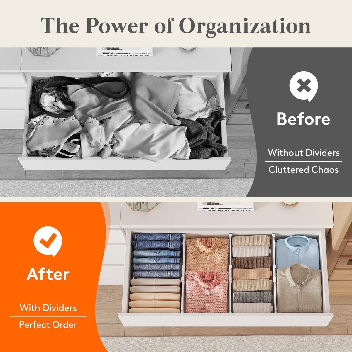 Lifewit bathroom drawer organization protecting items from scratches