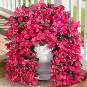 Lifewit bougainvillea vine in hot pink, two-piece hanging decor for outdoor charm.