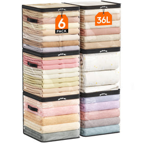 Lifewit clear bags 18L pack offer easy visibility for quick closet checks.
