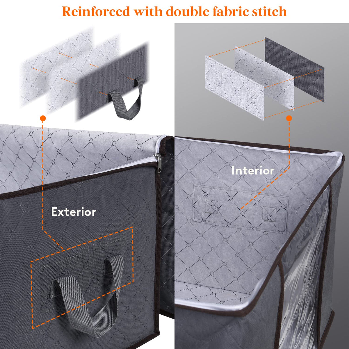 Lifewit storage bin with clear window helps you spot clothing at a glance.