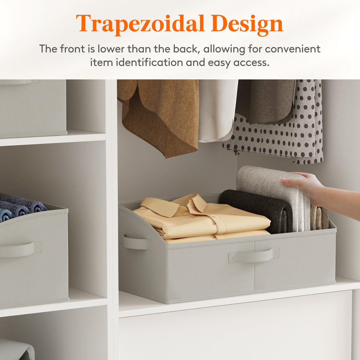 Lifewit fabric storage bin with side handle for convenient transport.