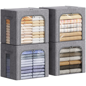 Lifewit clothes storage bin with stable frame demonstrates upright closet organization.