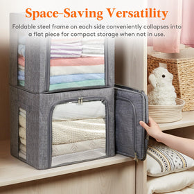 Lifewit stackable design saves vertical closet space.
