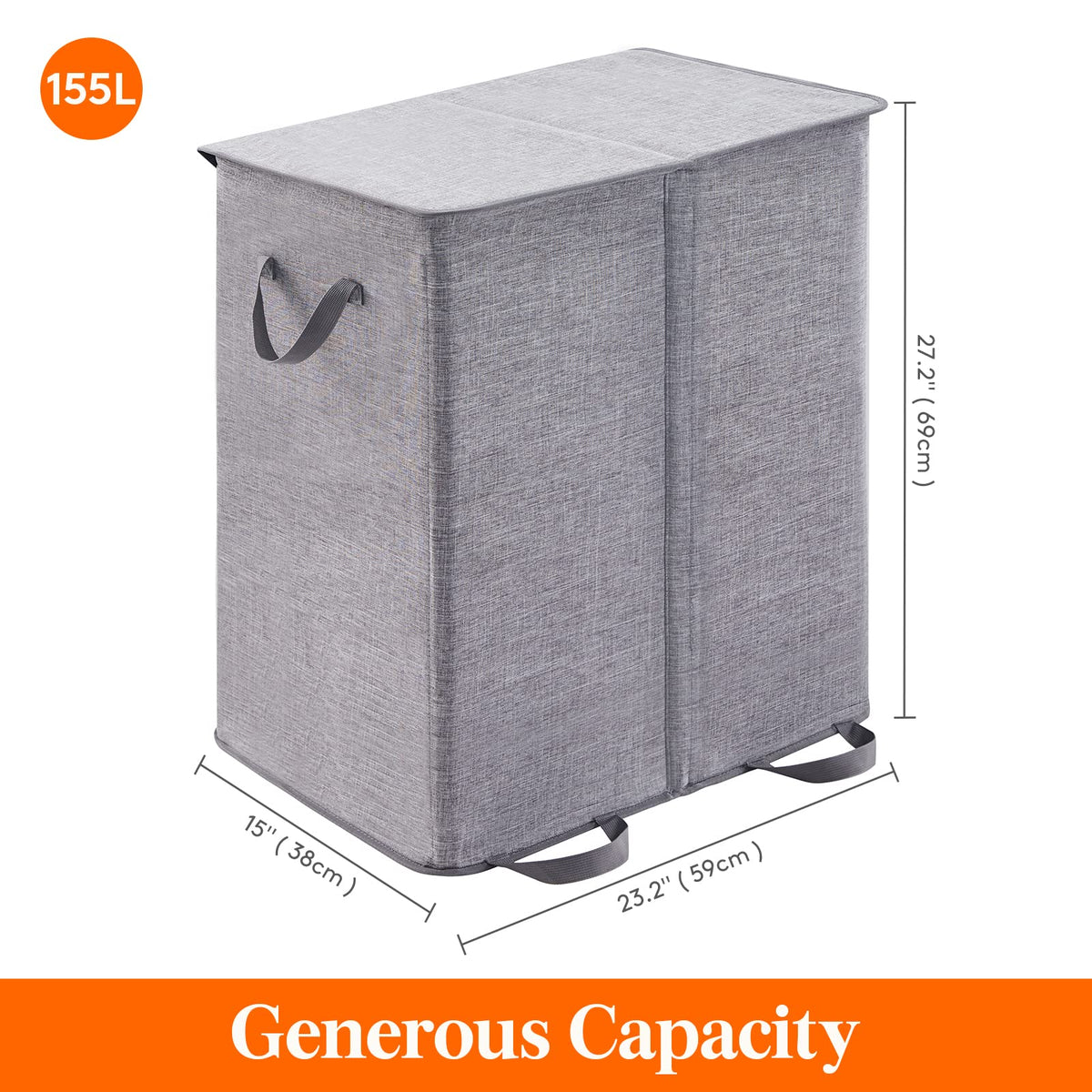 Lifewit collapsible laundry basket folds flat for storage.