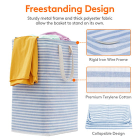 Lifewit collapsible laundry bin folded flat for space saving storage.
