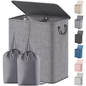Lifewit double laundry hamper with lid, discreet storage for laundry.