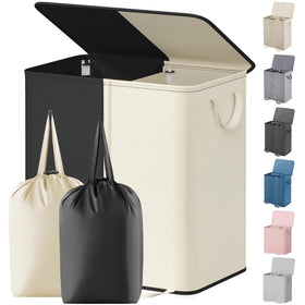 Lifewit double laundry hamper with lid keeps clothes hidden and tidy