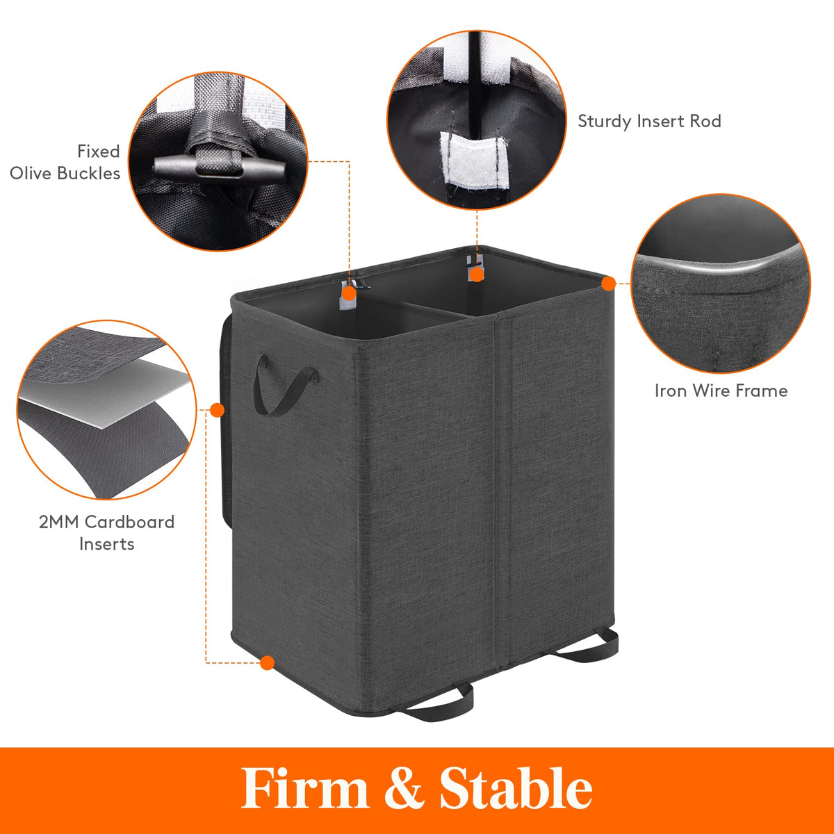 Lifewit hamper with removable bags ready for easy laundry transfer.