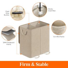 Lifewit double laundry hamper showing two compartments for organization