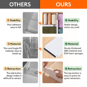 Lifewit easy-install drawer dividers with top button