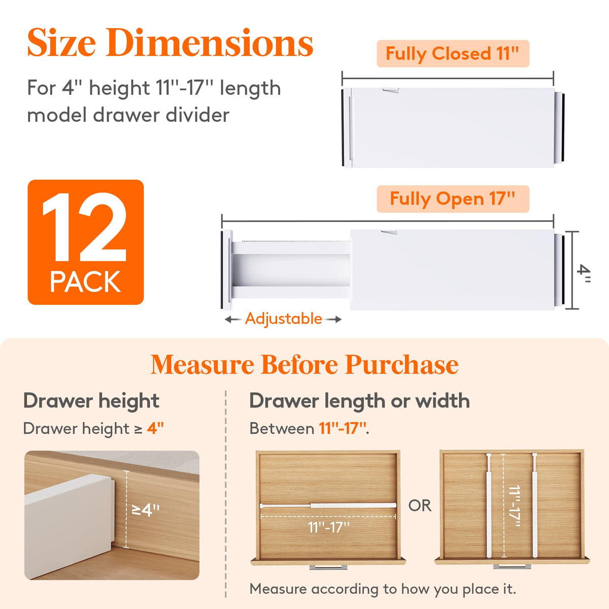 Lifewit drawer divider easy install for quick setup and secure upright fit.