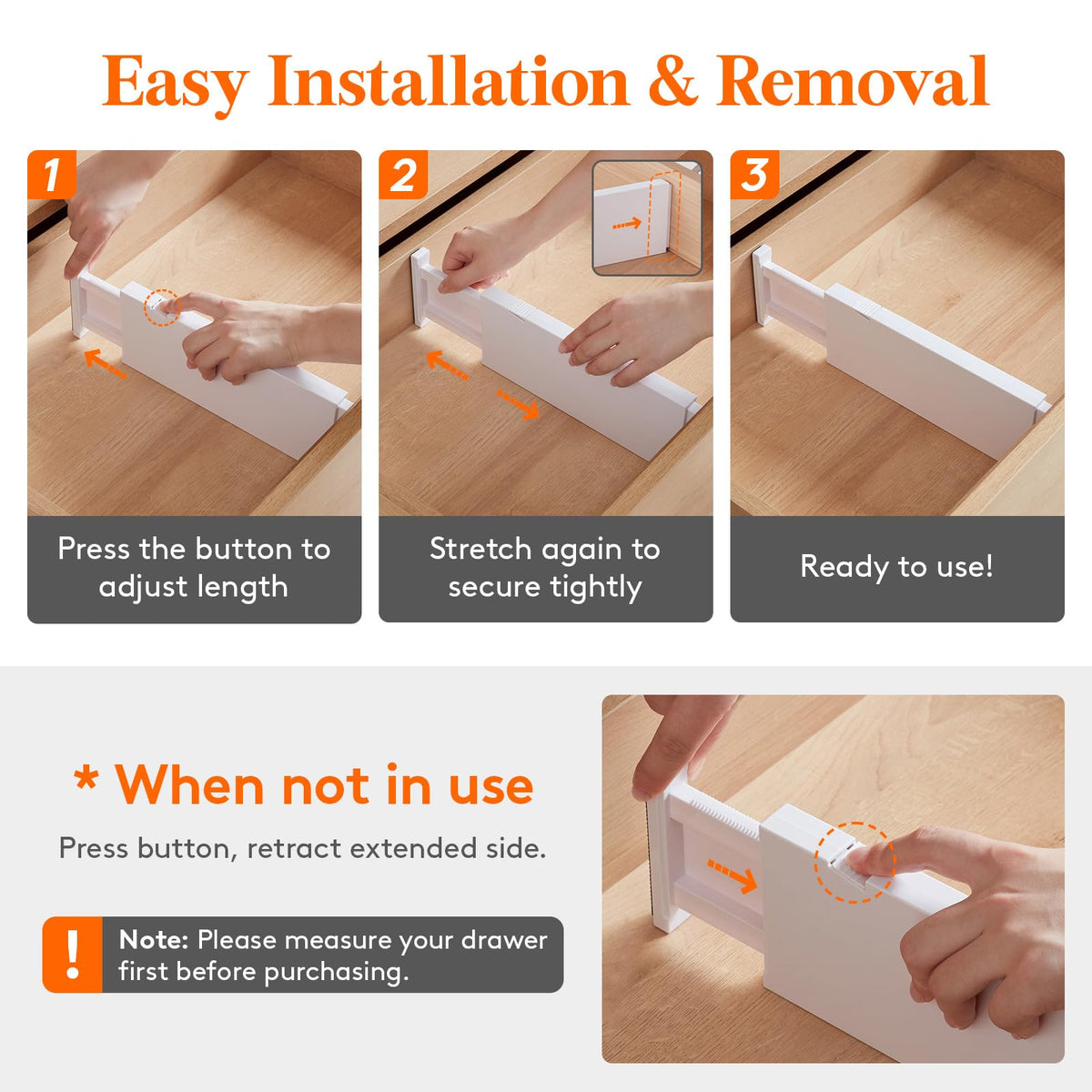 Lifewit kitchen drawer organization with divider sets