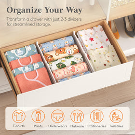 Lifewit dual-direction self-adjusting dividers fit various drawers.