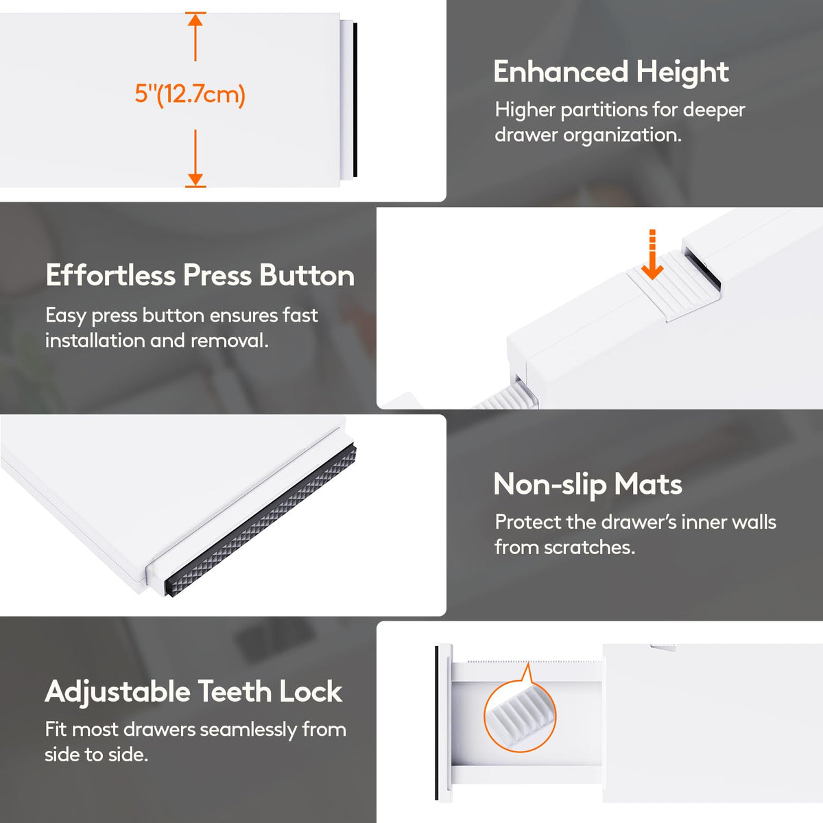 Lifewit dividers retracted for compact storage