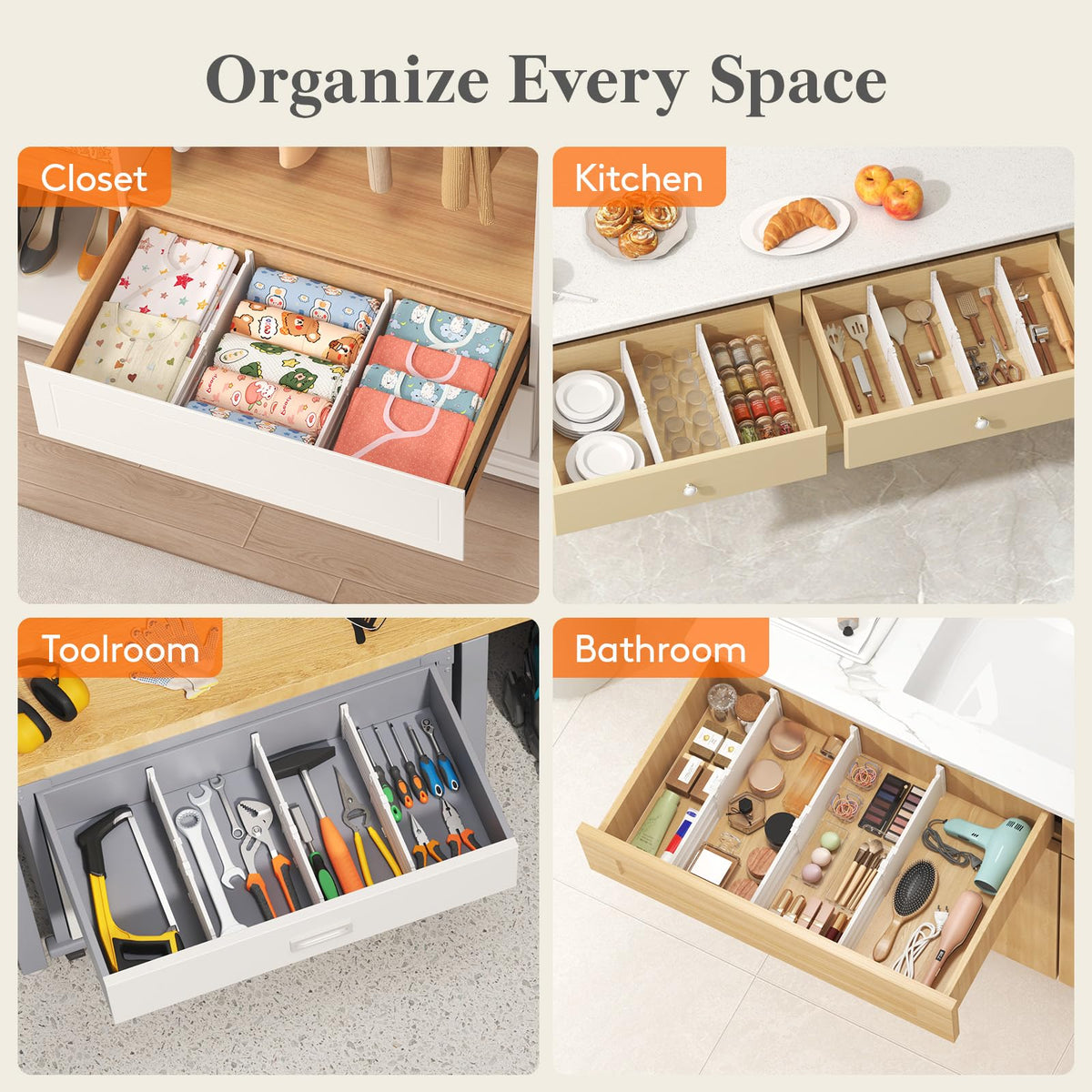Lifewit dividers save space with a slim 0.4-inch thickness.