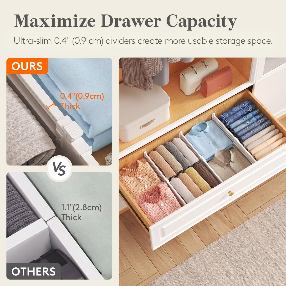 Lifewit divider with a stable structure prevents slips during use.