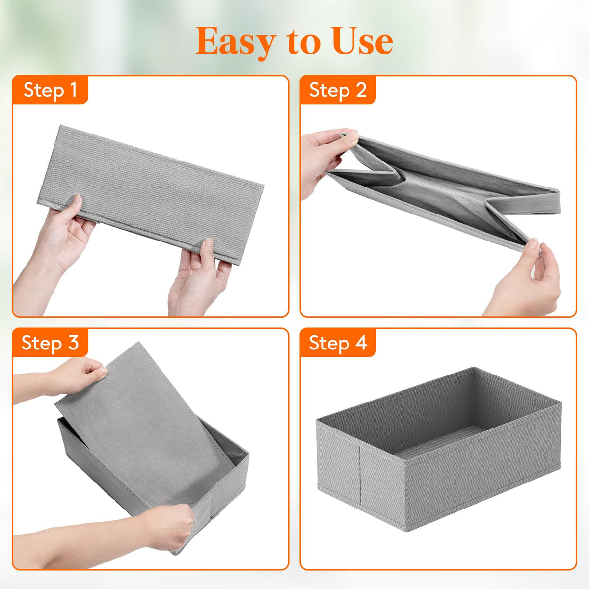 Lifewit foldable-design bins collapse for flat storage.