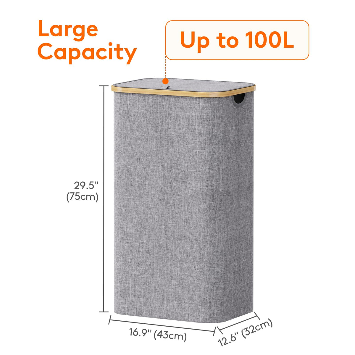 Lifewit easy-assembly foldable laundry hamper with reinforced poles.