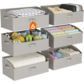 Lifewit extra large trapezoid storage bin front view for easy access.