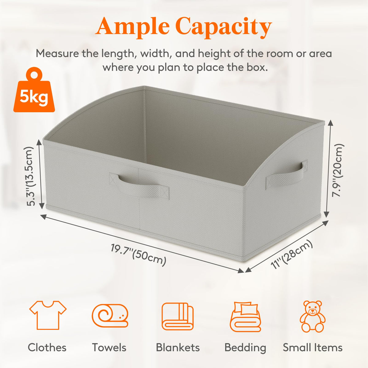 Lifewit trapezoid storage bin open top showing spacious interior.