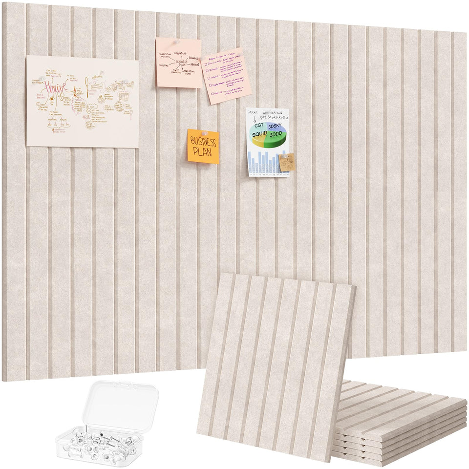 Lifewit felt slatted bulletin board in a 6-pack for flexible layouts.