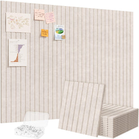 Lifewit felt slatted bulletin board tiles arranged for a customizable wall display for notes and photos.