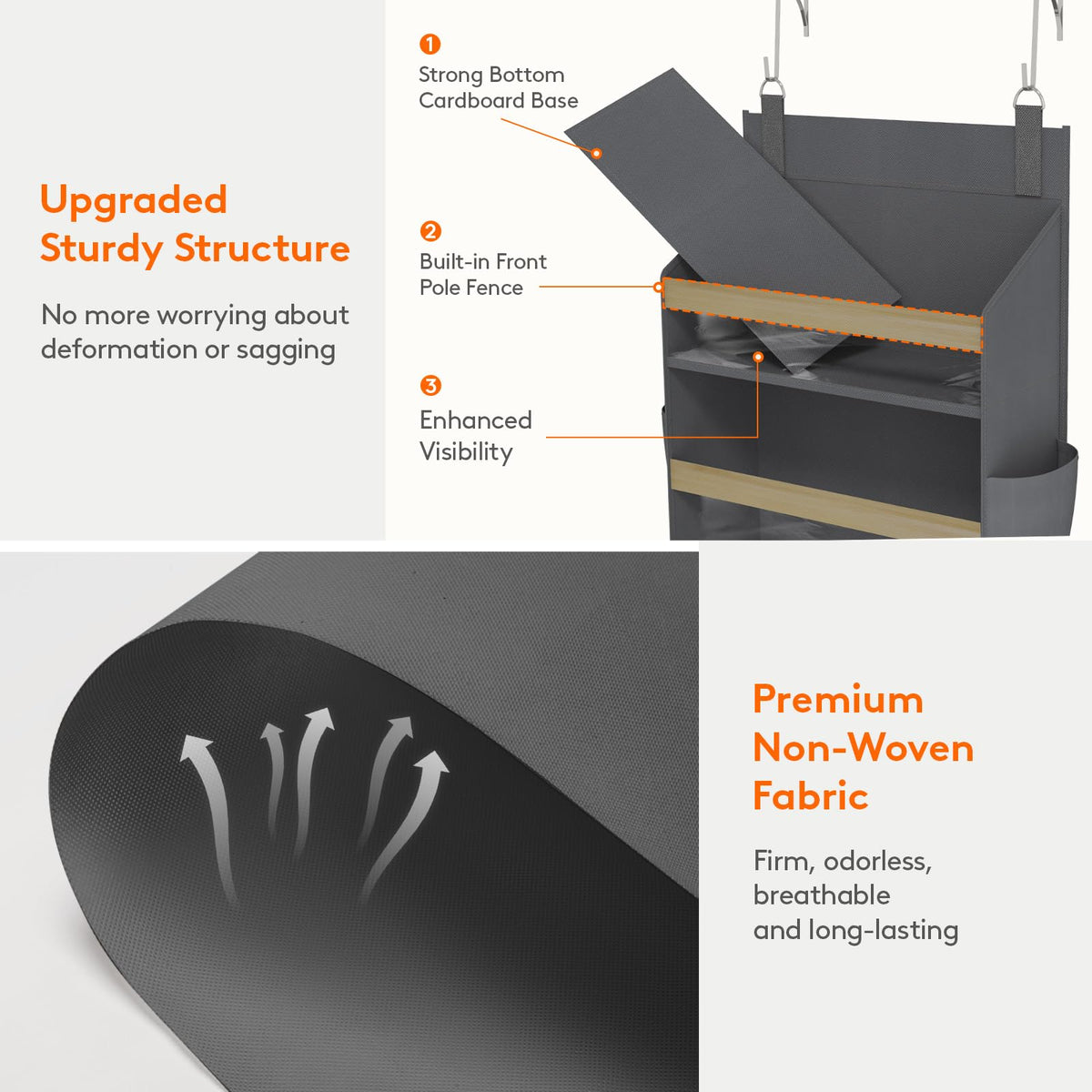 Lifewit foldable behind-the-door storage saves space when not in use.