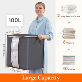 Lifewit foldable blanket bag with zipper saves under-bed space