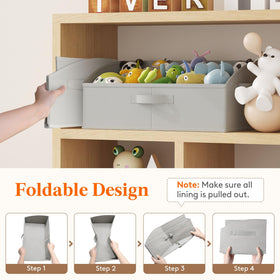 Lifewit foldable closet bin stacked flat for space-saving storage.