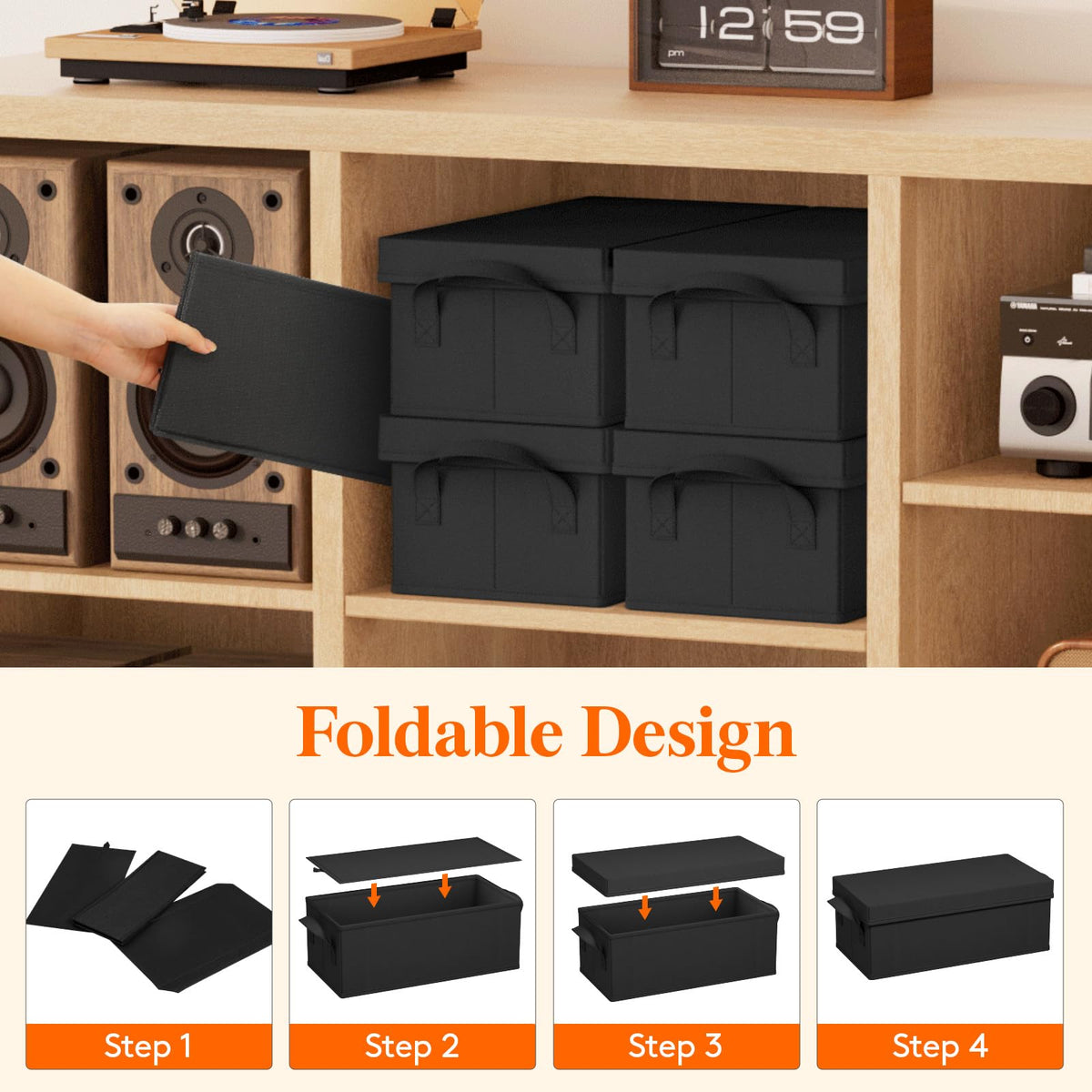 Lifewit foldable DVD box for flexible, compact storage.
